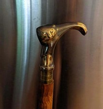 Ladies Choice RARE Antique Cat Handle Victorian Inlaid Wooden Walking Cane Stick
