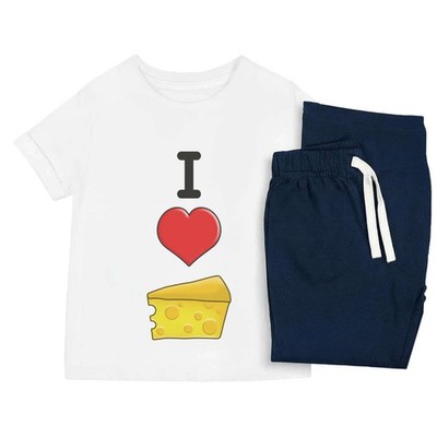 Kinder Nachtwäsche-/Pyjama-Set ''I Love Cheese'' (KP033240)
