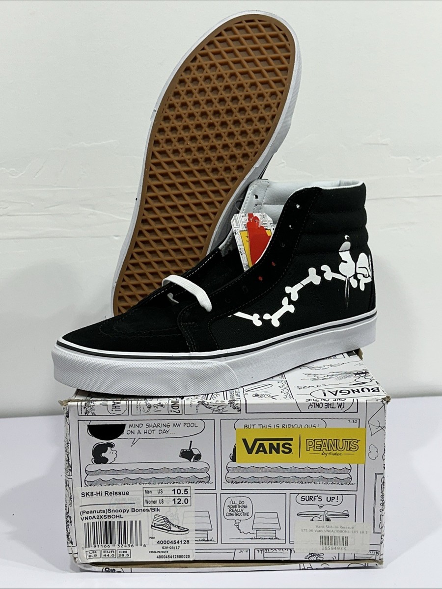Vans Peanuts Snoopy Bones Men US 10.5 Sk8-hi Reissue | eBay