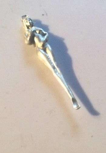 Vintage 925 Sterling Silver Figural Nude Woman Head Spoon Unique 3” Pendant