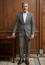Costume Grigio Slim HUGO BOSS Giacca Dritta Taglia 46 (M) Pantalone Taglia 40