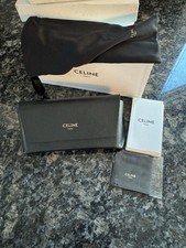 NEW CELINE BLACK AUTHENTIC SUNGLASSES EYEGLASSES CASE With Box Papers Cover