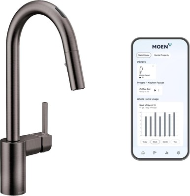 Moen 7565EVBLS Align Touchless Kitchen Faucet w/ Voice Control, Black Stainless