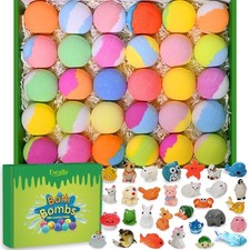Kids Bath Bombs 30 Pack with Toys Surprise Gift Set Fizzy Bubble Bath Balls