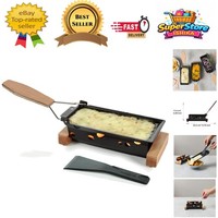 Party-Ready Raclette Grill in Authentic Oak - Includes Utensils for Fun