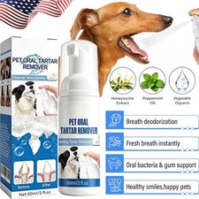 2X Pet Dental Tartar Remover Spray, Dog Cat Foam Teeth Clean Breath Freshener