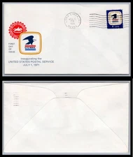 US FDC # 1396 8c Postal Emblem  USPS  Loma Linda CA 1971, 9Q725