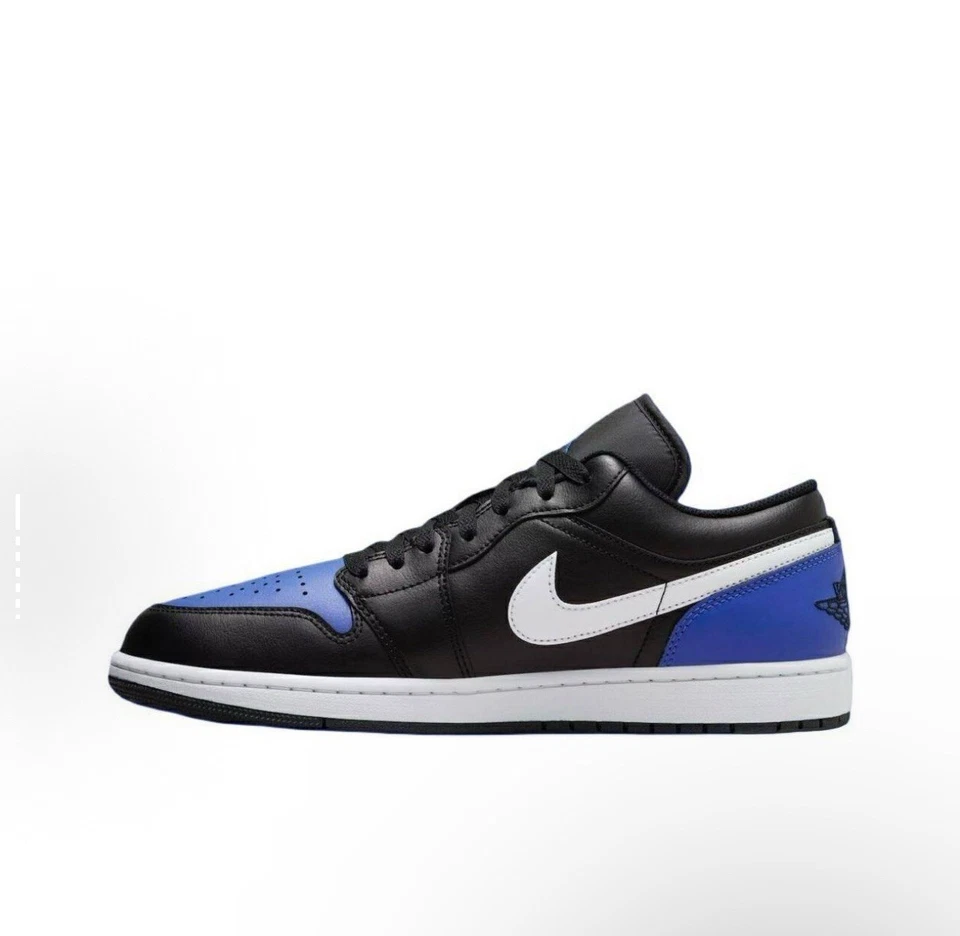 Nike Air Jordan 1 Zapatos Bajos Negro Blanco Juego Real 553558-042 Para hombres Tallas NUEVO Foto 3 de 4