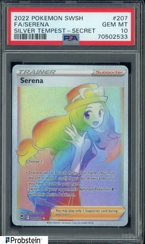 2022 Pokemon SWSH Silver Tempest Secret #207 FA Serena PSA 10 GEM MINT