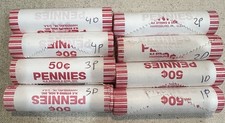 Set 2009 P & D 8 Bank Wrapped Uncirculated Lincoln Cent Rolls LP1 LP2 LP3 LP4