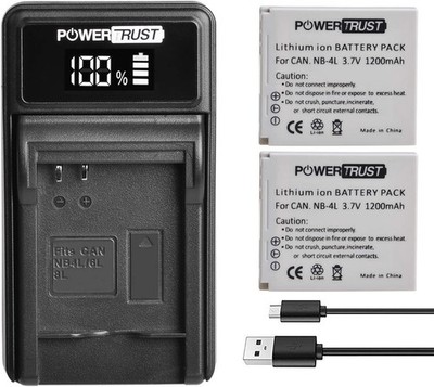 2X NB-4L Akku und LED USB Ladegerät für Canon IXUS 30 40 50 55 60 65 80 100 I20