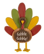 Glitzhome Thanksgiving 24" Turkey Standing Decor Figurine For  Indoor Outdoor