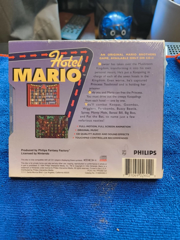 Hotel Mario Philips CD-i. Complete In Box factory Sealed Original Release 1994 - Image 2 of 4