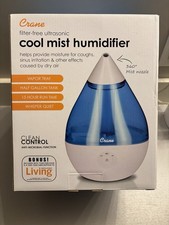 Crane Droplet Ultrasonic Teardrop Cool Mist Air Humidifier, 0.5 Gal, Blue White