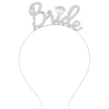 Silver Bride Headband, Bachelorette Party Decorations, Bridal Shower, Wedding