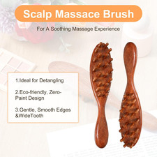 Wooden Massage Comb for Body and Scalp Meridian Point Massager Brush Wood The...