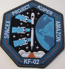 FALCON 9 KUIPER KF-02 AMAZON MISSION SPACE PATCH IRON-ON BACKING EMBROIDERED