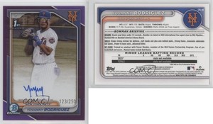 2024 Bowman Chrome Prospect Purple Refractor /250 Yovanny Rodriguez #CPA-YR Auto