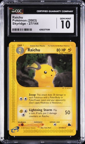 Raichu graded CGC 10 for sale on eBay