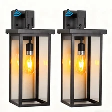 2Pcs 20" Outdoor Light Sensor Wall Lamp Dusk to Dawn Porch Sconce Garage Fixture