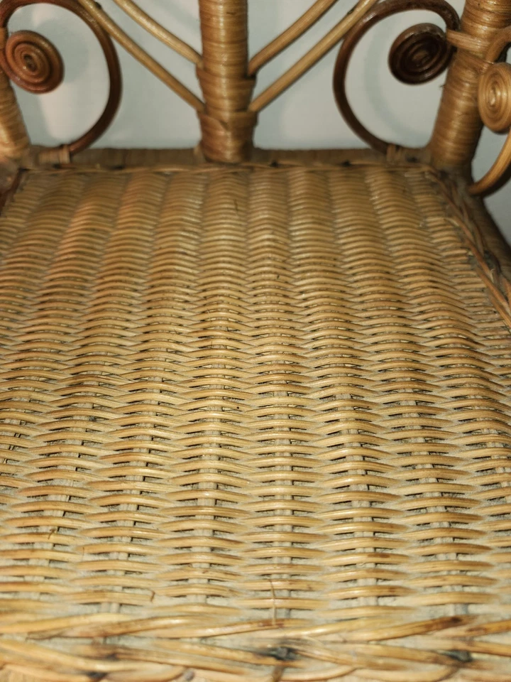 Small Ratan Side Table 21 in. high tan - Image 3 of 4