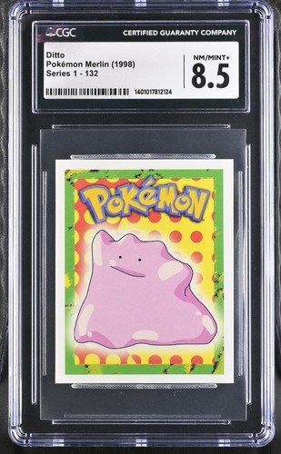 1998 Pokemon Merlin Ditto Series 1 Sticker Card #132 CGC 8.5