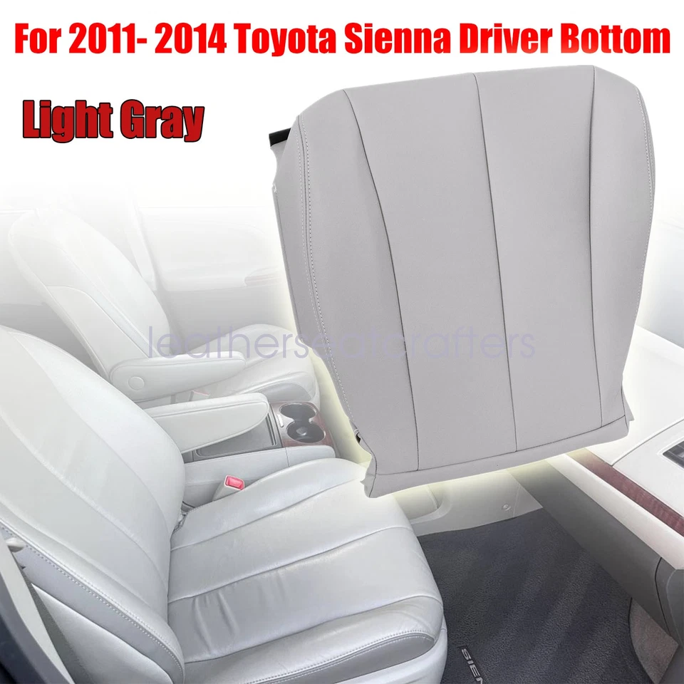 Cubierta de asiento inferior gris para Toyota Sienna LE XLE CE 2011 2012 2013 2014 Foto 2 de 4