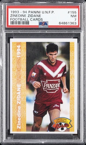 1993 PANINI U.N.F.P. FOOTBALL CARDS #155 ZINEDINE ZIDANE PSA 7