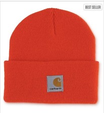 Carhartt Kids Youth Acrylic Watch Hat Brite Orange Winter Knit Beanie