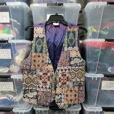 Orare Vtg Patchwork Elegant Design Vest Medium Good/Fair A267ed