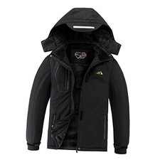 Kid's Ski Jacket Winter Waterproof Coat girls boys Fleece 6-7 Black