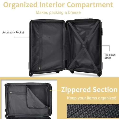 24 Inch Expandable Lightweight Checked Luggage Hardshell W/ TSA Lock & Wheels US - 第 26/44 張圖片