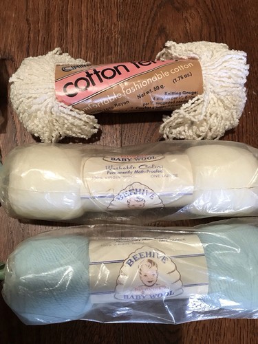 Patons Beehive Baby 1 Oz Blue New Old Stock 100% virgin wool yarn lot of 6 USA - Picture 4 of 10
