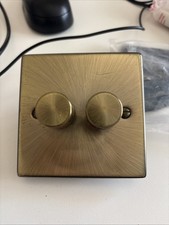 Scolmore Click Deco Antique Brass Double Dimmer light Switch