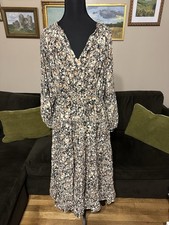 Ulla Johnson Anzu Midi Dress Womens 4 Marbled Print Neutral Tiered Cottage