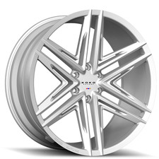 SET  OF (4) 24x10 6-139.7 +20 KOKO KUTURE VETSE SILVER CONCAVE WHEELS