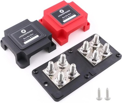 Copper 400A Busbar 12V-48V 8 Terminals Power Distribution Block for Car RV Solar