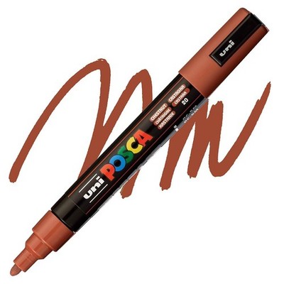 Posca Markers, Paint Marker, Chestnut Brown, 5M Medium Tip, Opaque Ink, Acrylic