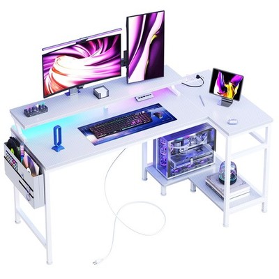 Gaming Desk, Computer Desk with USB Charging Ports, Power Outlets, Type-C and...