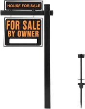 VINGLI 6' Vinyl PVC Real Estate Sign Post, Commercial Realtor Home for Sale Hang