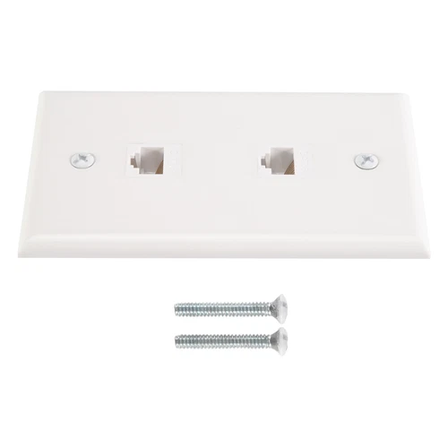 2-Port-Ethernet-Wandplatte, Cat6-Buchse auf Buchse, RJ45--Inline-Ko3840