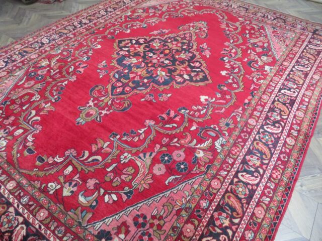 A MAJESTIC OLD HANDMADE TRADITIONAL ORIENTAL WOOL ON COTTON L CARPET*(380x280cm)
