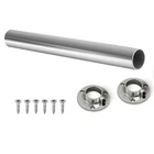 Wardrobe Rail Round Hanging Chrome Tube 25mm + End Supports