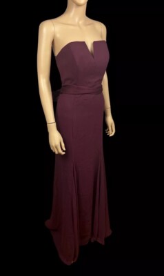 v-wire crepe mermaid bridesmaid dress Electra Gown main image 1