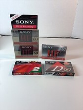 SONY 60 Minutes AND TDK 90 Minutes Cassette Tapes. 5 Sealed Cassette Tapes. New