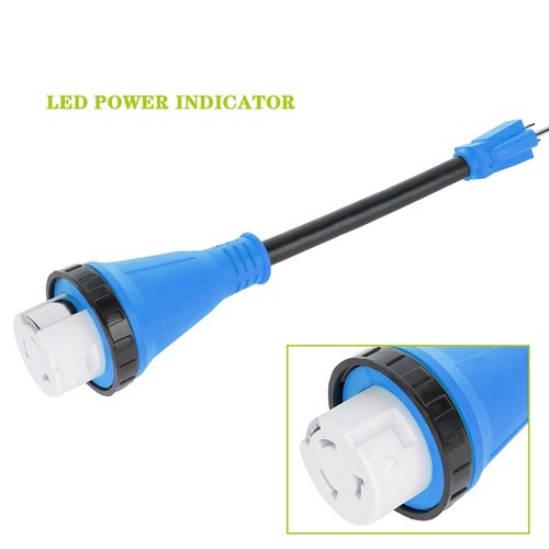 Adaptador de enchufe de cable de alimentación de RV de alta resistencia de 15 amperios macho a 50 amperios hembra con giro - Imagen 14 de 23