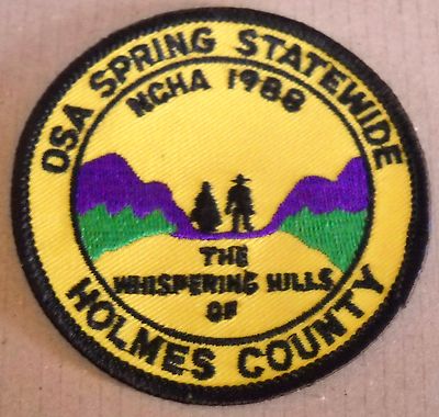 OSA SPRING STATEWIDE NCHA 1988 THE WHISPERING HILLS OF HOLMES COUNTY CLOTH PATCH