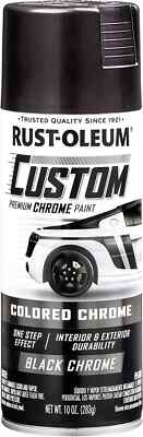 Rust-Oleum 343346 Automotive Custom Chrome Spray Paint, 10 oz, Black