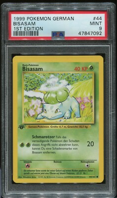 Bulbasaur / Bisasam #44 PSA 9 German 1st Edition 1999 Pokemon Base