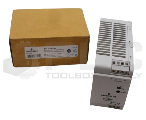 NEW EMERSON SVL 4-24-100 POWER SUPPLY 100W 100-240VAC 4A 24VDC SERIES SVL